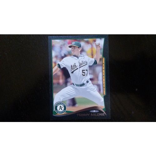 2014 Topps Black Parallel Card # 572 Tommy Milone Mint (9) Oakland Athletics