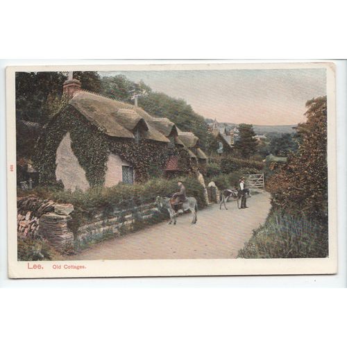 Lee Old Cottages Devon Peacock Brand Series Postcard