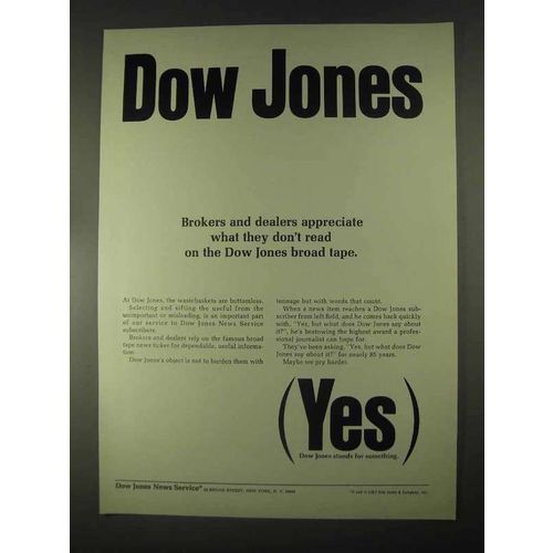 1967 Dow Jones Ad - Brokers and Dealers Appreciate