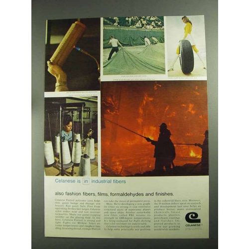 1968 Celanese Company Ad - Industrial Fibers, Fashion