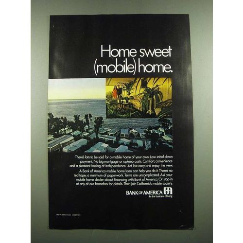 1971 Bank of America Ad - Home Sweet (Mobile) Home