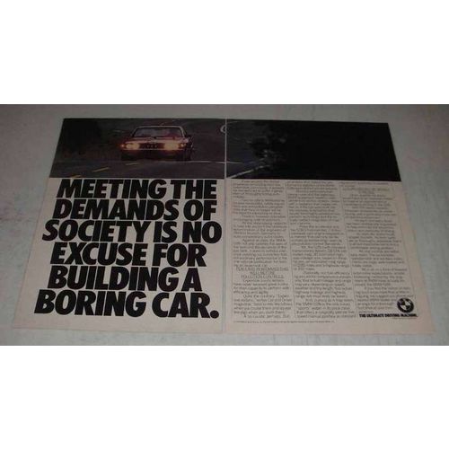 1980 BMW 528i Car Ad - Meeting Demands of Society