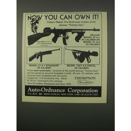 1980 Auto-Ordnance Tommy Gun Ad - Model 27 A-1, A-5