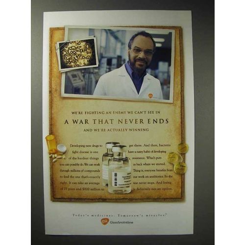 2006 GlaxoSmithKline Medicine Ad - War That Never Ends