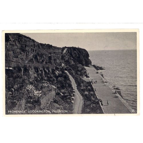 PROMENADE, GOODRINGTON, PAIGNTON, DEVON, used vintage postcard 1957 postmark =