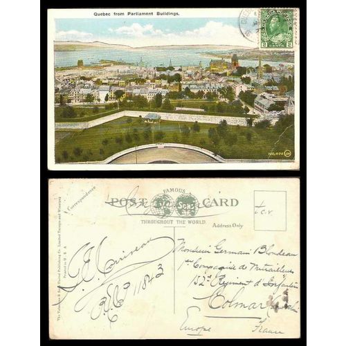 Canada Admiral 2 Cent Rate Quebec to France 1924