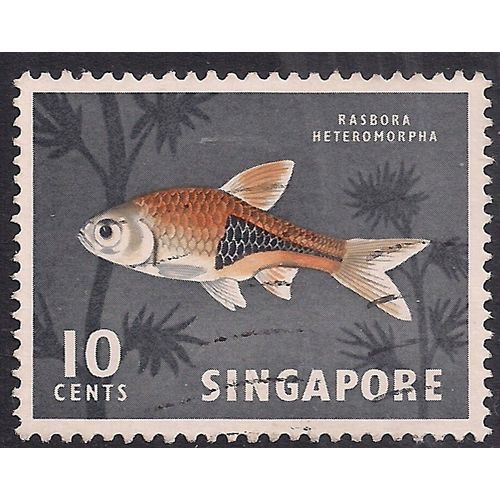 Singapore 1962 - 66 10ct Fish Used Stamp SG 69 ( K466 )
