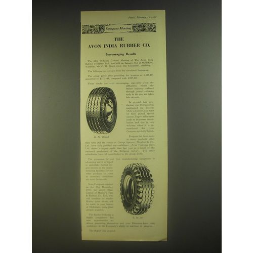 1958 Avon H.M. Ribbed and T.M. 20 Tires Ad - The Avon India Rubber Co.