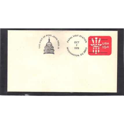 Event Papal Vist 10/7/79 U581 15c Uncle Sam (No Cachet-U/A) CV40594