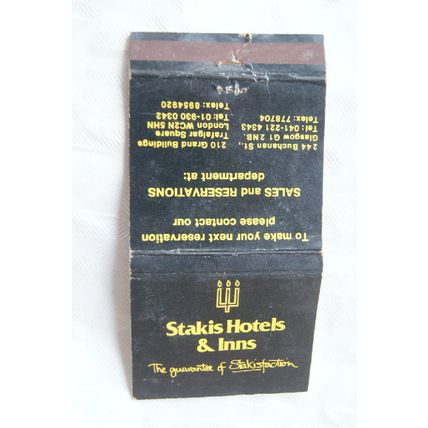 old Matchbook Cover- Stakis Hotels & Inns