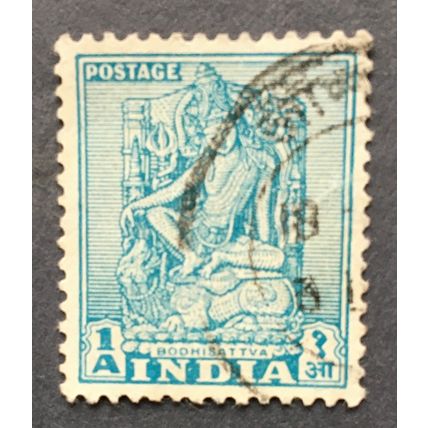 India. 1950. Bodhisattva. SG 333. 1 Anna Blue, second type