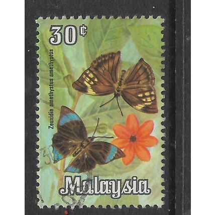 MALAYSIA 1970 BUTTERFLIES 30c ZEUXIDIA AMETHYSTUS SG 65 FINE USED