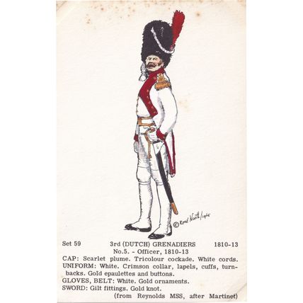 Dutch Grenadiers Office Uniform Holland Army Soldier Napoleonic War Postcard