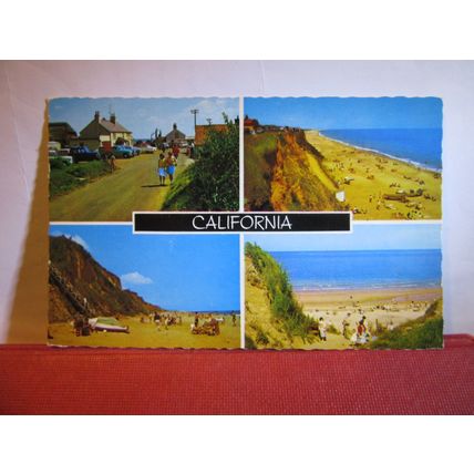 multiview, CALIFORNIA, GREAT YARMOUTH, NORFOLK used postcard 1974 pm =