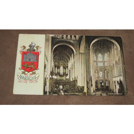 1911 fr Postcard - Norwich Cathedral - Norfolk - Heraldry Interest