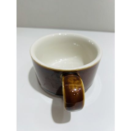 Hall Mug Pottery Soup Bowl Brown Handle Drinkware Vintage