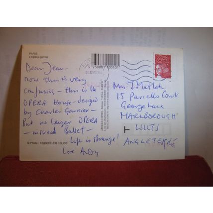 OPERA de PARIS, FRANCE used postcard 2003 pm #