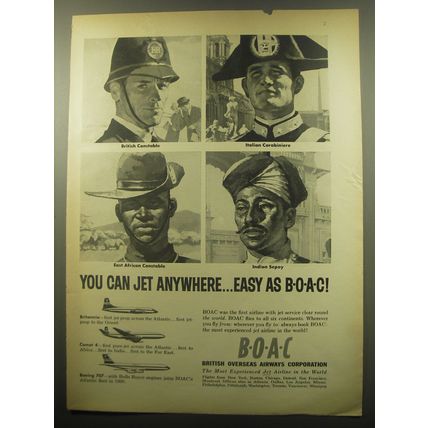 1959 BOAC British Overseas Airway Corporation Ad - You can jet anywhere