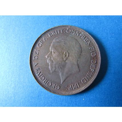 1929 GEORGE V ONE PENNY FREE POST. (bb)