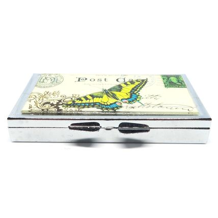 Butterfly Carte Postal Pill Box Square 1.3 CM - Ladies Gift Storage