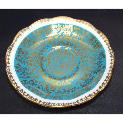 Royal Albert Buckingham Series Blue and Gold Trim Saucer Fine Bone 1970's-80's