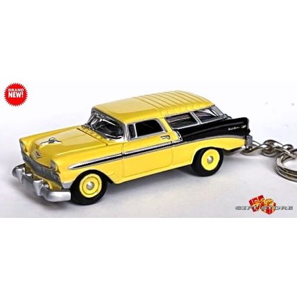 RARE KEYCHAIN 1955/56/1957 YELLOW CHEVY BEL AIR NOMAD GREAT GIFT NOVELTY