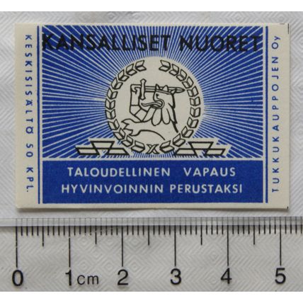 vintage Matchbox Label - Kansalliset Nuoret