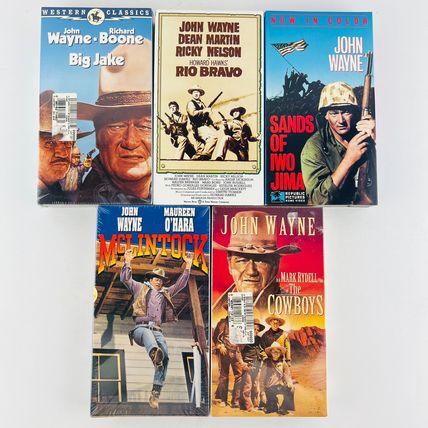 John Wayne 5 VHS Lot McLintock, Rio Bravo, Big Jake, Cowboys, Sands Of Iwo Jima
