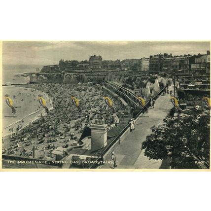 Promenade Viking Bay, Broadstairs, KJ488 Silveresque Postcard, Poor, 1969