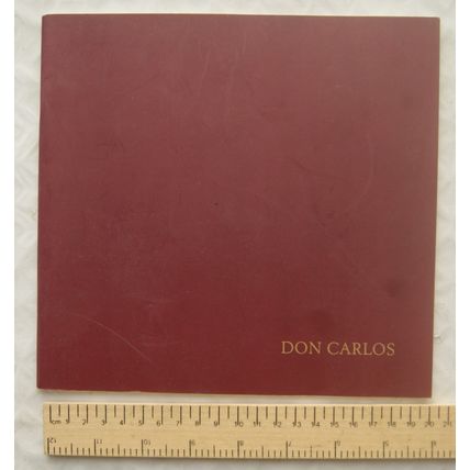 1998 programme Don Carlos, Opera North, Leeds, Manchester, Nottingham, Newcastle