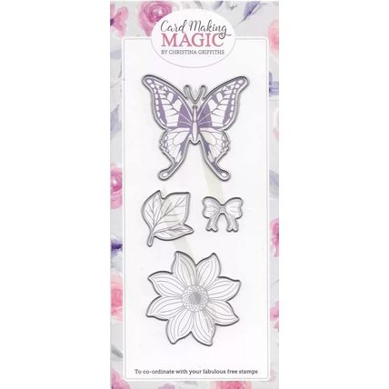 Card Making Magic. Floral/Butterfly Die Set. Die Cutting Cardmaking Crafts