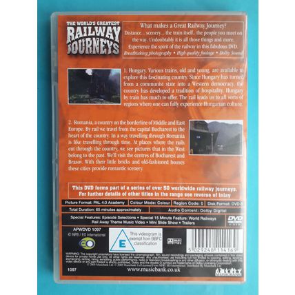 The World's Greatest Railway Journeys DVD - HUNGARY & ROMANIA (2005)