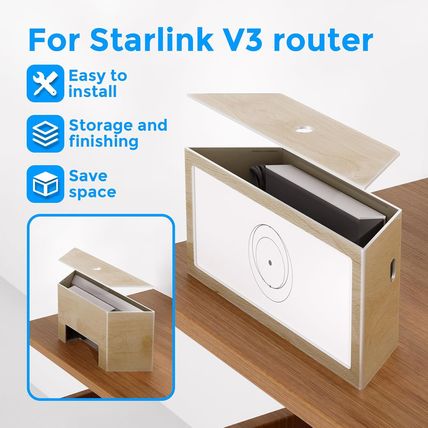 Starlink Router Gen 3 Mount, Wood Grain Starlink Router Wall Mount Box with Star