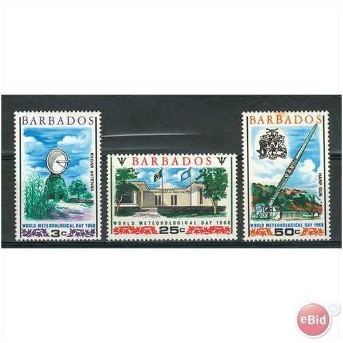 Barbados 1968 - SG372-374 - World Meteorological Day set - MNH