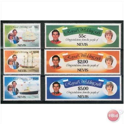 Nevis stamps 1981 - SG 72-77 - Royal Wedding MNH set