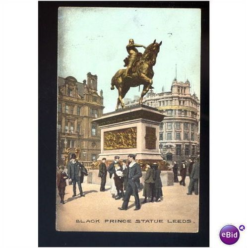 Yorkshire LEEDS Black Prince Statue Postcard