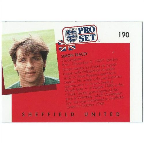 1990/1991 Pro Set Footbal - #190 - Simon Tracey