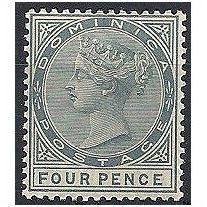 Dominica 1886 SG24 4d Grey Wmk Crown CA Mounted Mint . . .