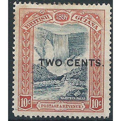 British Guiana 1899 SG223 2c on 10c Blue-Black & Brown-Red Mounted Mint .. .