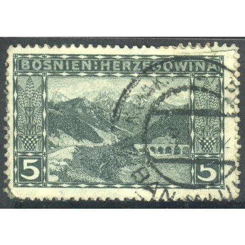 Bosnia & Herzegovina 1906 - SG189 - 5h green Naretva Pass Prentz Planina - used