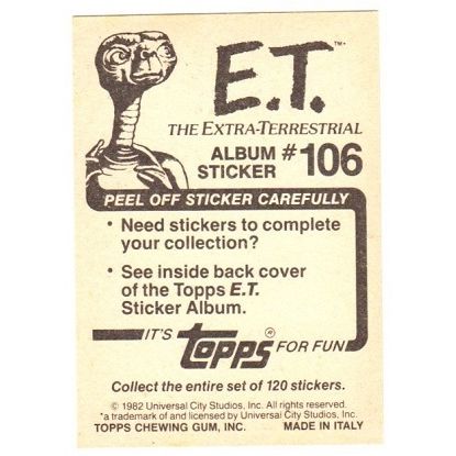 1982 Topps ET Album Sticker # 106