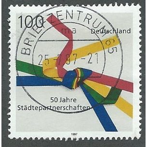 GER 1997 100pf '50TH ANN OF TOWN TWINNING' FINE USED (EBID52-328)