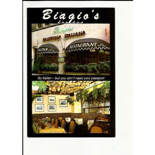 LONDON Trattoria Italiana Biagio Postcard