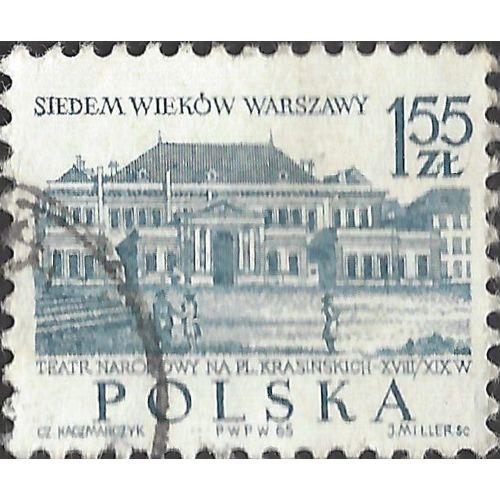 POLAND, Warsaw, National Theatre, blue 1965, 1.55 Zl, #4