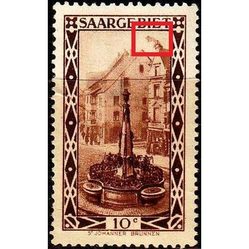 GERMANY Saar [1926] MiNr 0108 PF II ( */mh ) Plattenfehler
