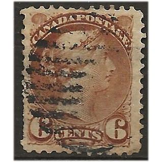 Canada 1870 SG59b 6c Yellow-Brown Good/Fine Used . .. .