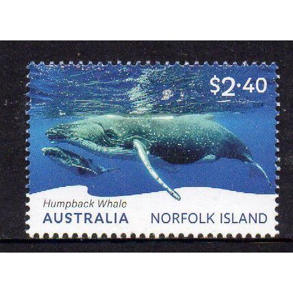 NORFOLK ISLAND: 2024 $2.40 HUMPBACK WHALES, MINT STAMP.