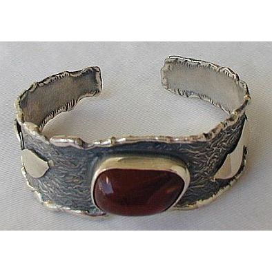 Red silver bangle B