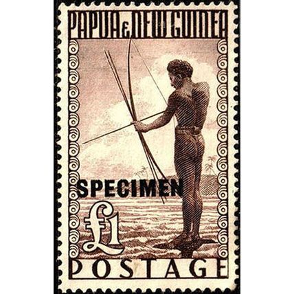 Papua New Guinea 1952 Specimen Fisherman £1 MNG Stamp PNG