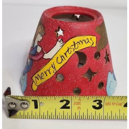 Vintage Ceramic Christmas Santa Fairy Light Tea Candles 5 3/4"